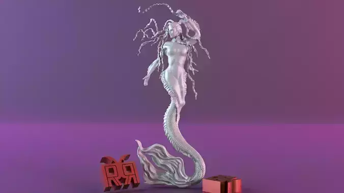Mermaid statue 3D print model