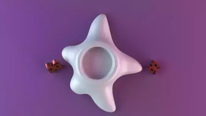 lazy star tealight candle holder 3D print model