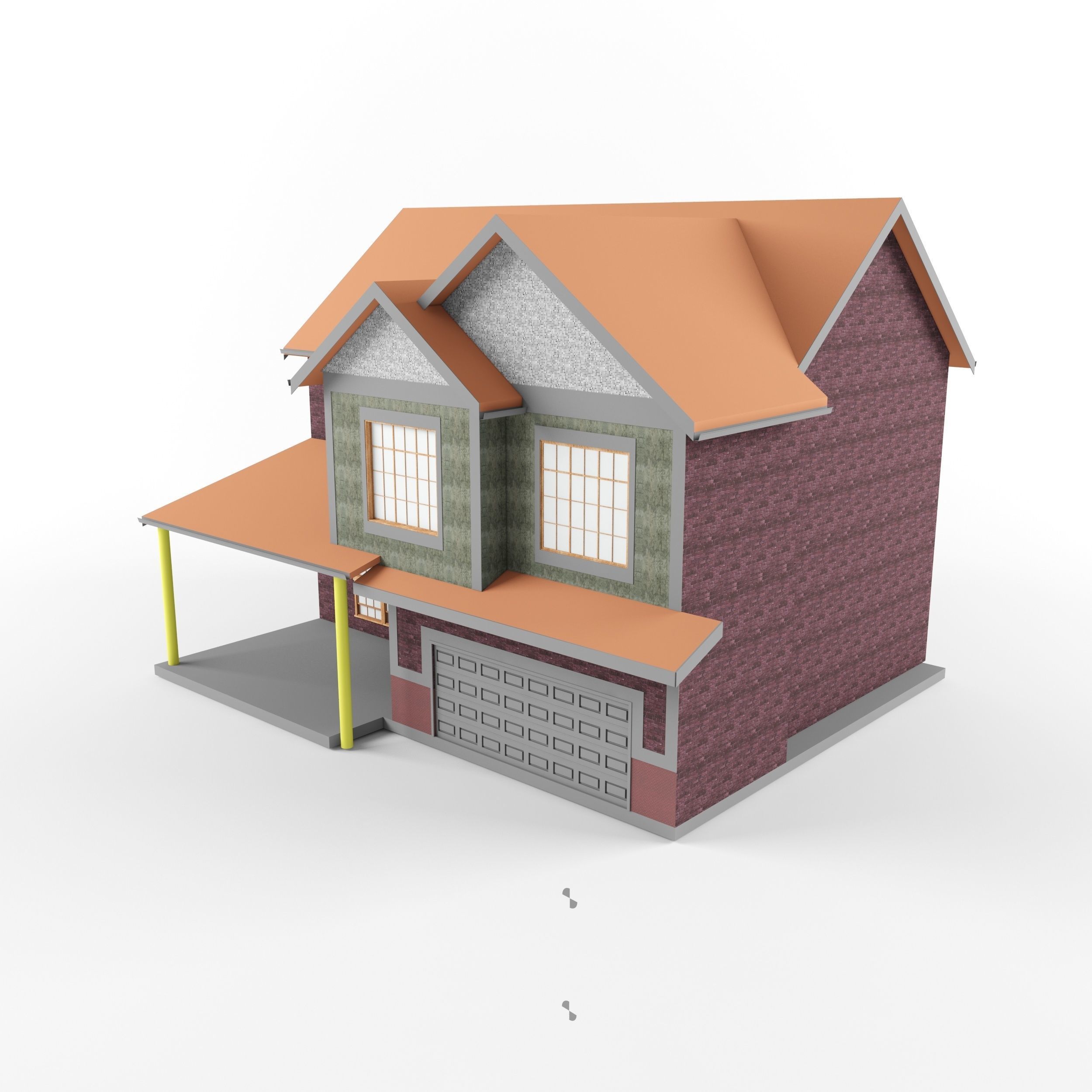 House 3d Model Free low-poly 3D model_1
