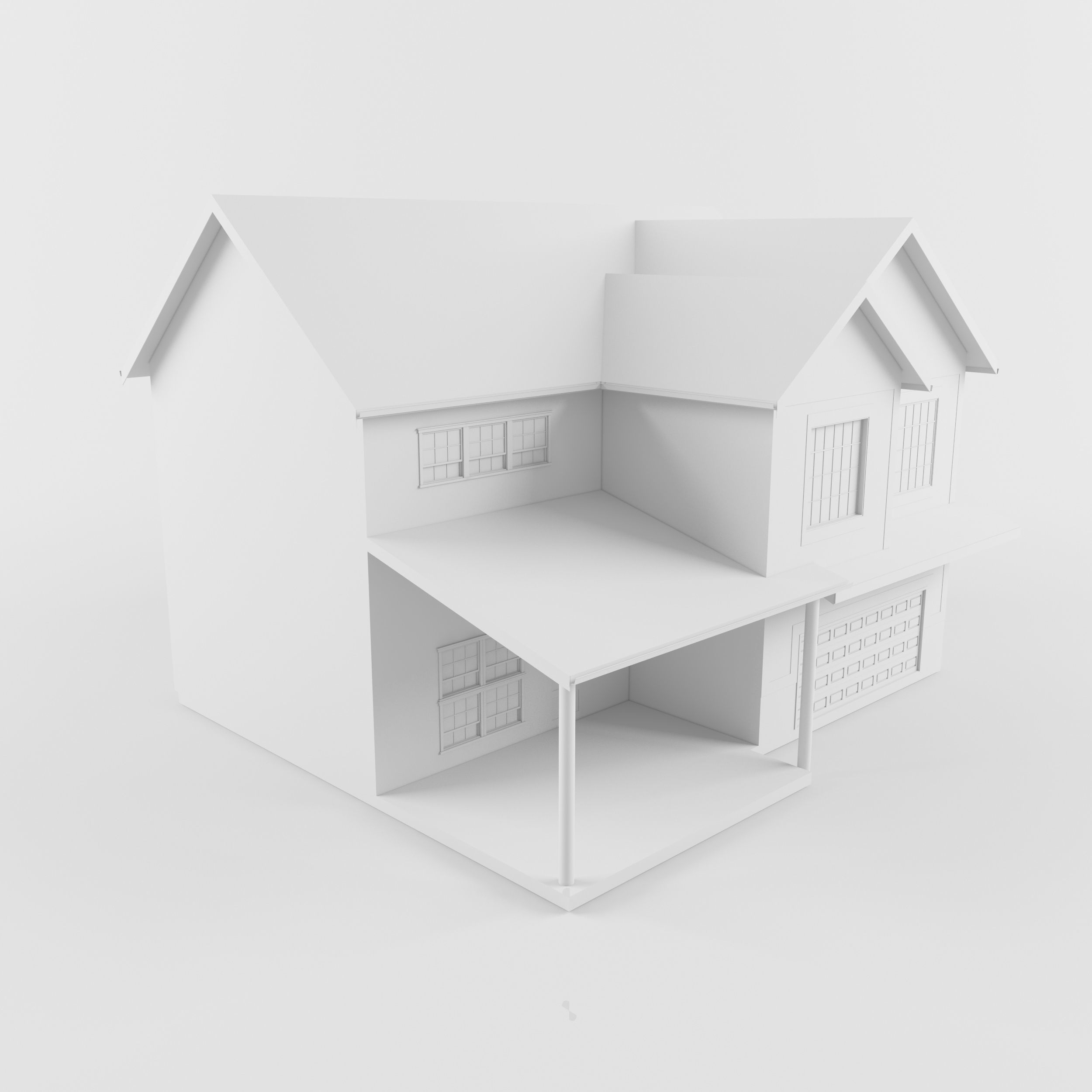 House 3d Model Free low-poly 3D model_3