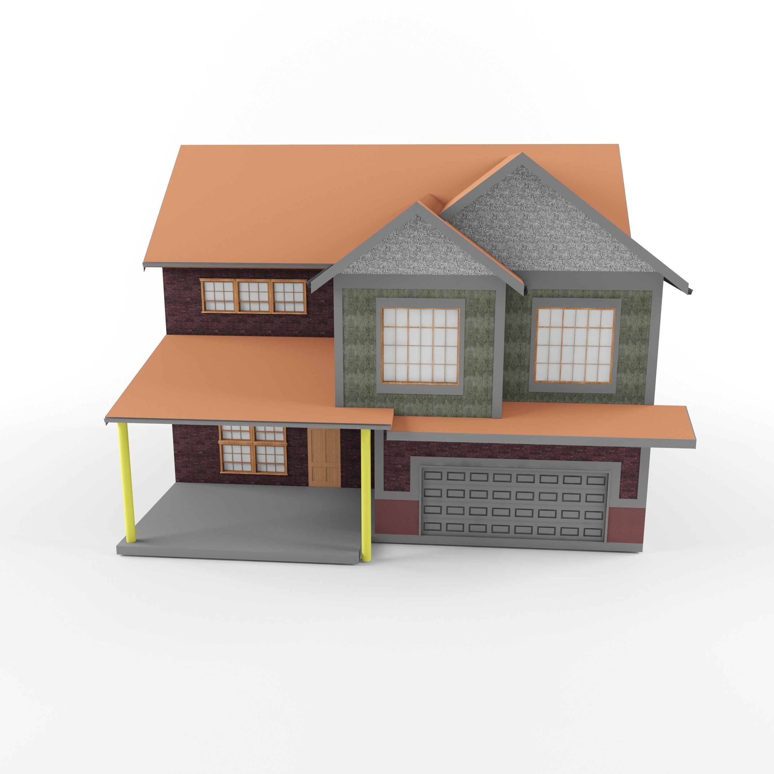 House 3d Model Free low-poly 3D model_2