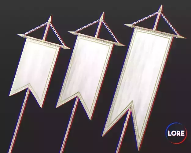 Medieval Noble Decoration Flags and Banners Low-poly 3D model