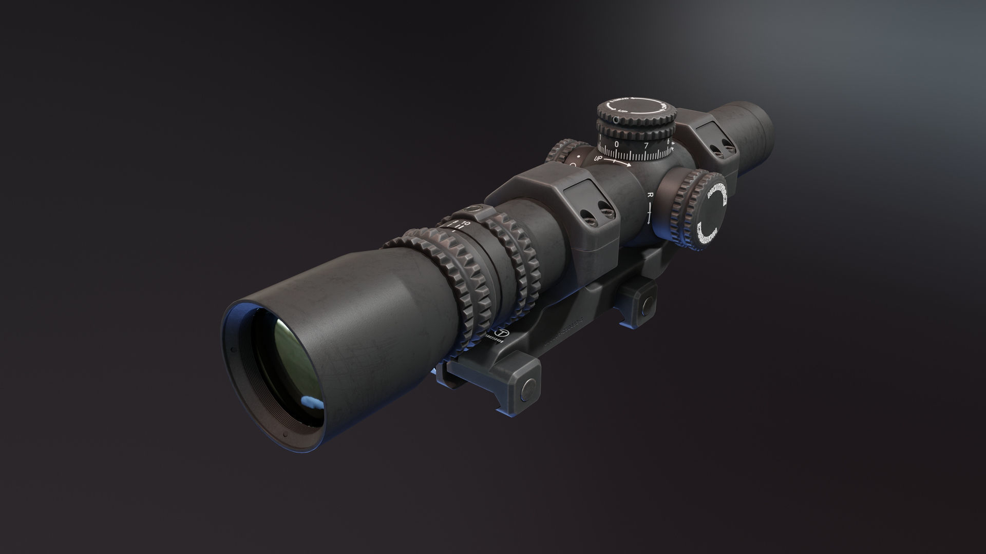 Nightforce NXS 25 10x24 Low-poly 3D model_2