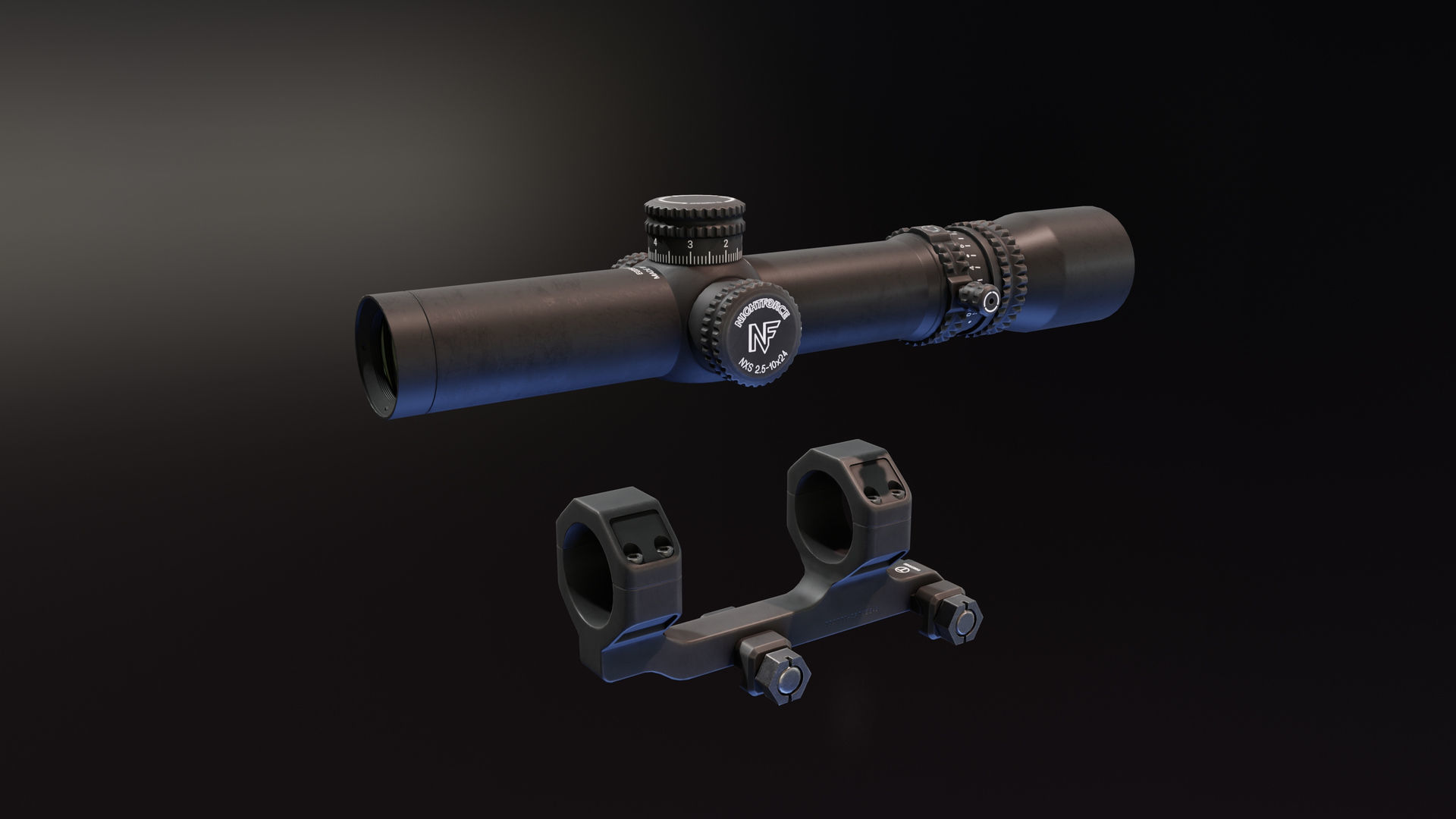Nightforce NXS 25 10x24 Low-poly 3D model_4