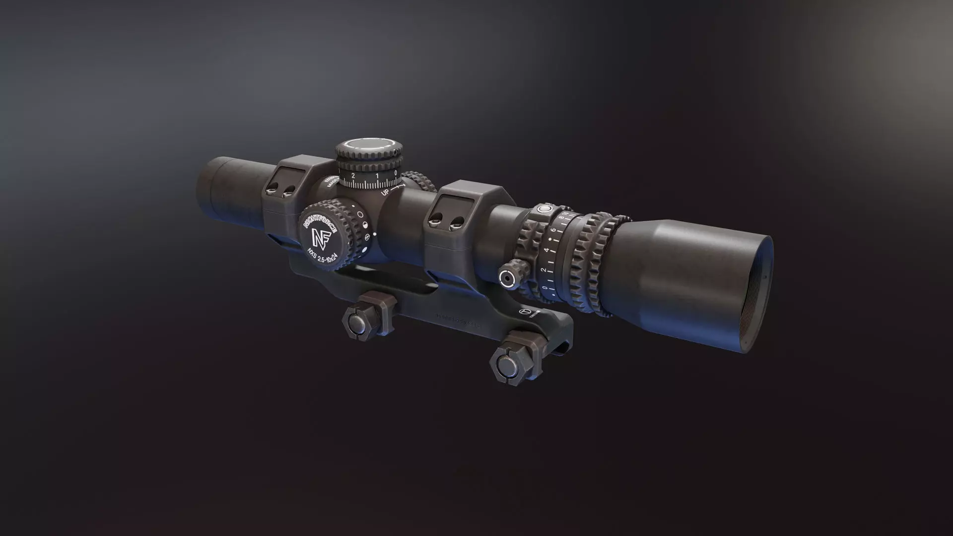 Nightforce NXS 25 10x24 Low-poly 3D model_0