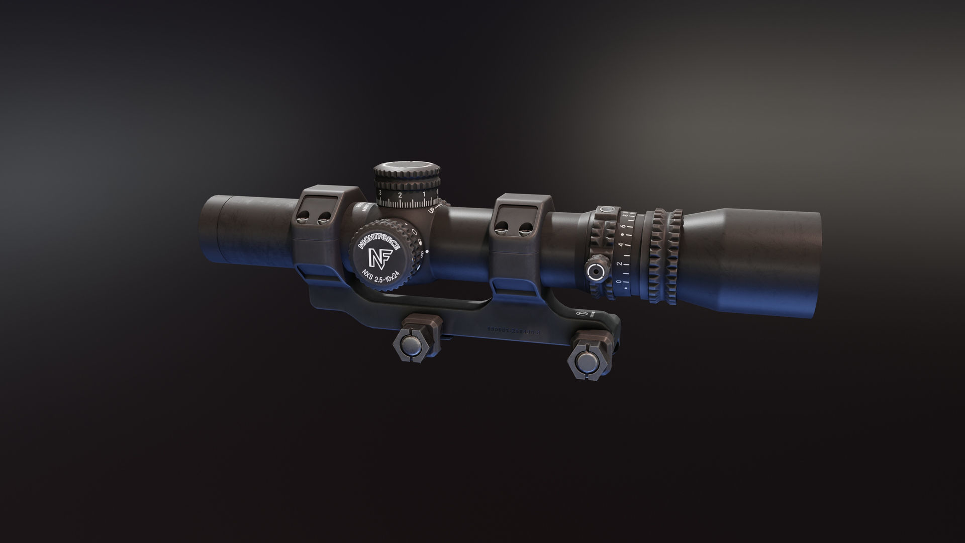 Nightforce NXS 25 10x24 Low-poly 3D model_3