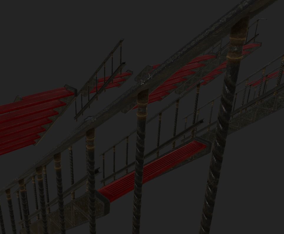 Stairs Pack Low-poly 3D model_5
