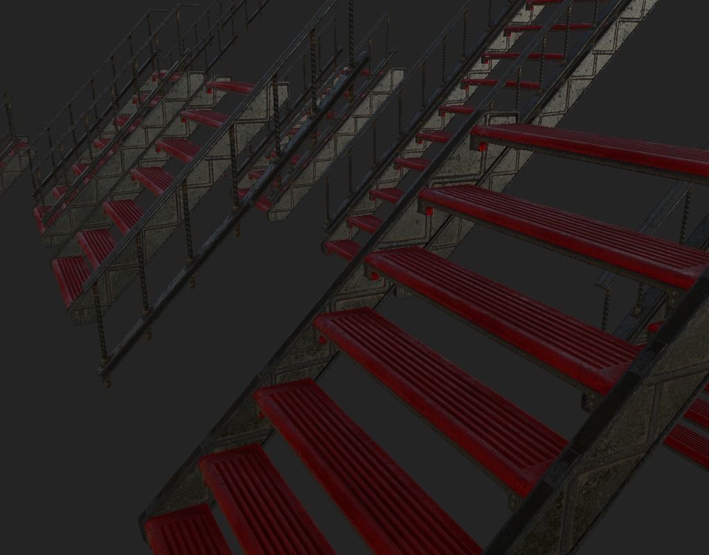 Stairs Pack Low-poly 3D model_4