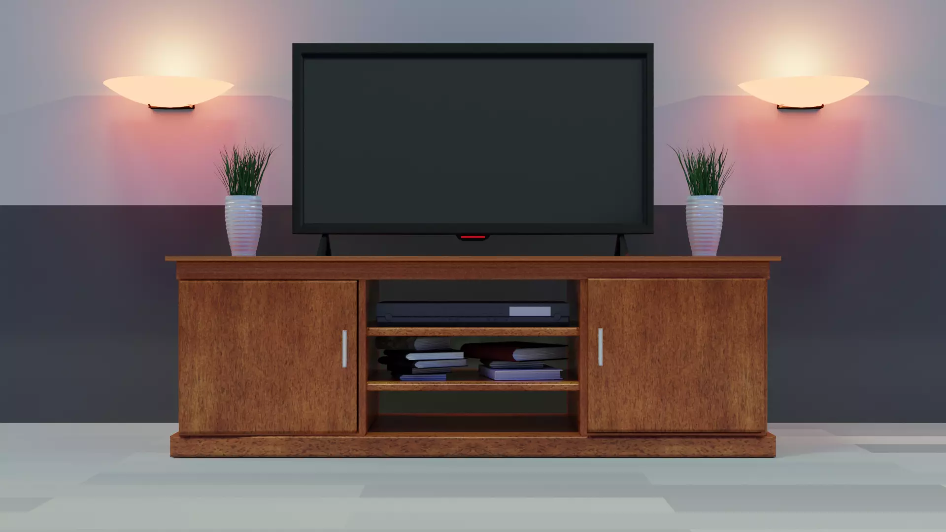TV table Low-poly 3D model_0