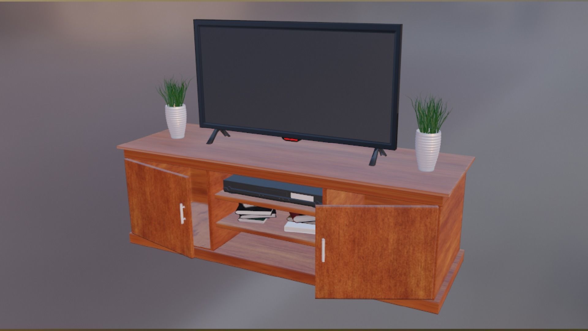 TV table Low-poly 3D model_4