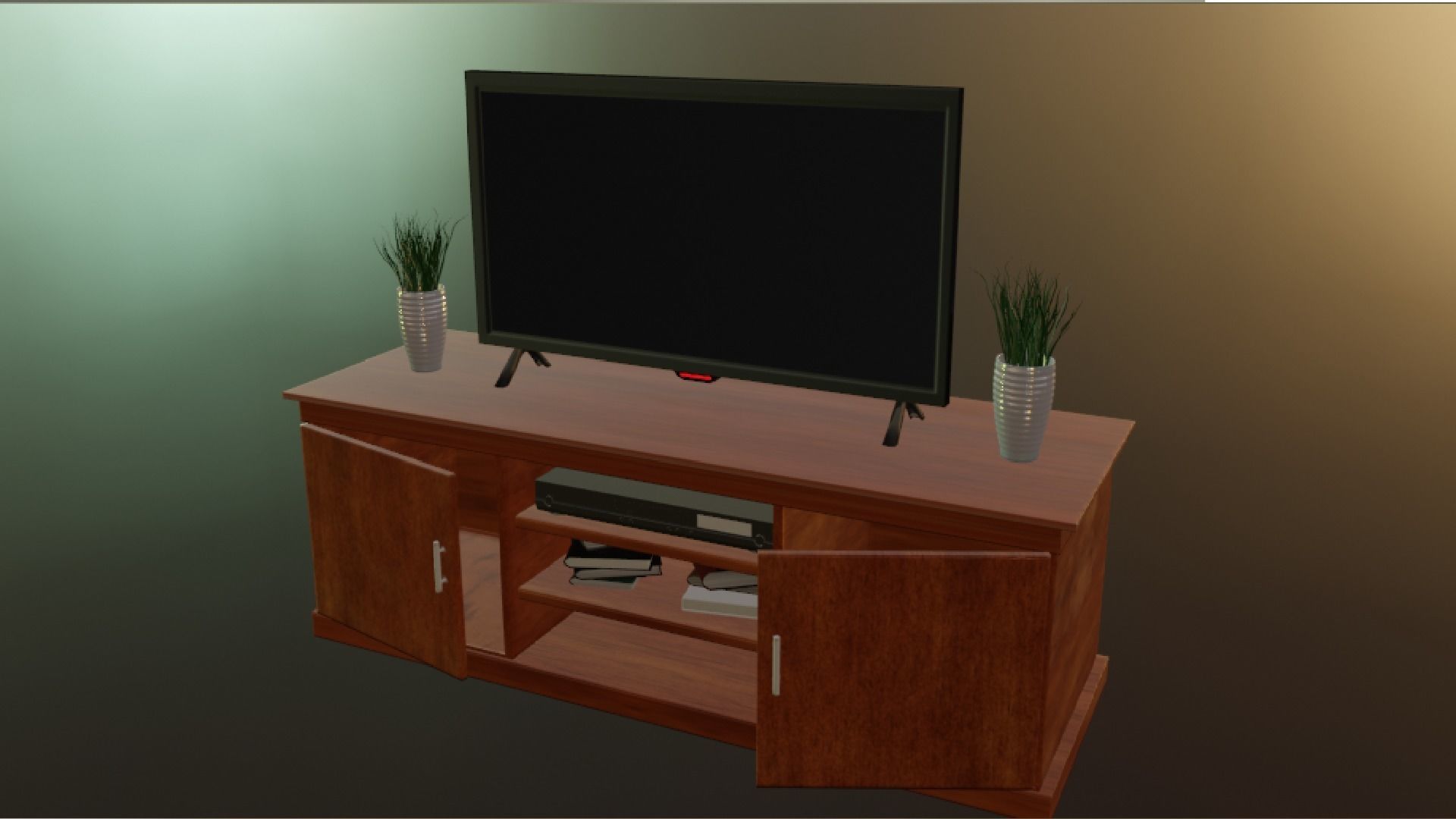 TV table Low-poly 3D model_1