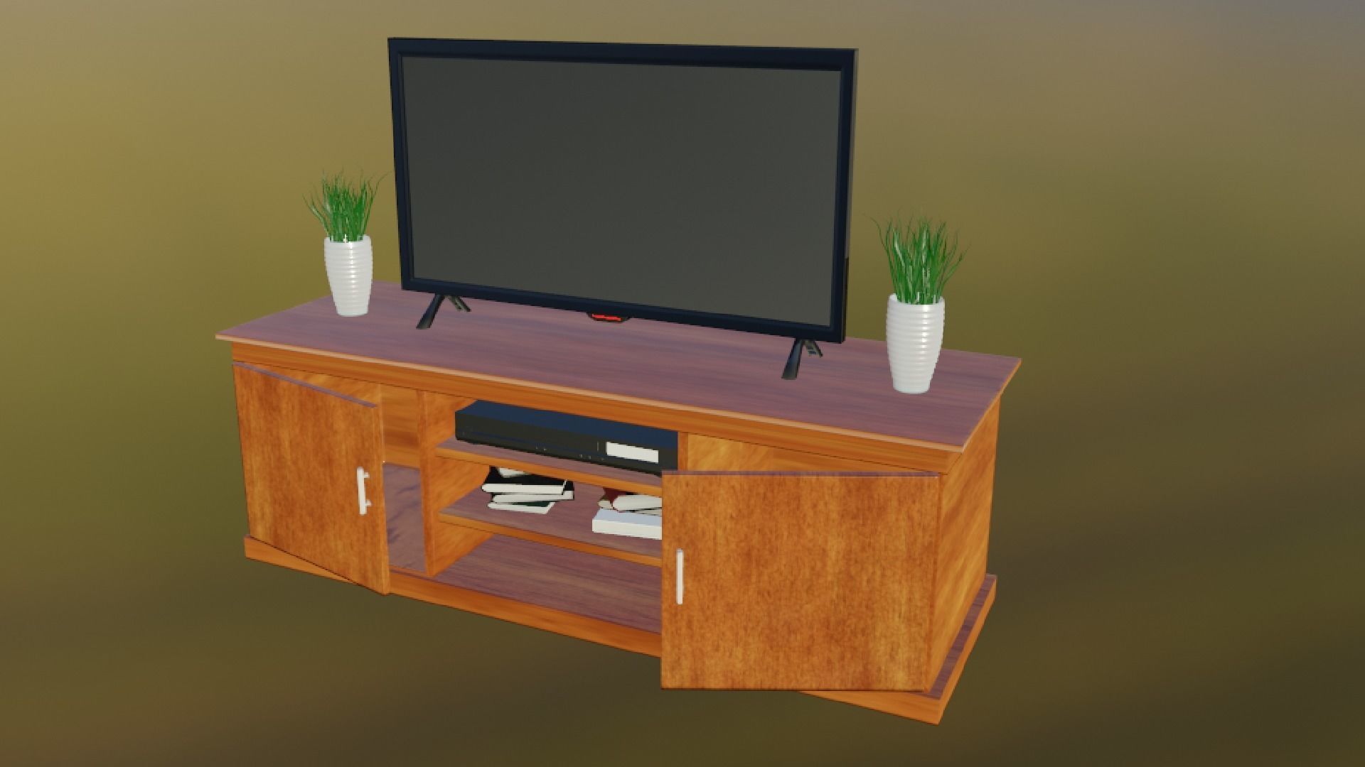 TV table Low-poly 3D model_3