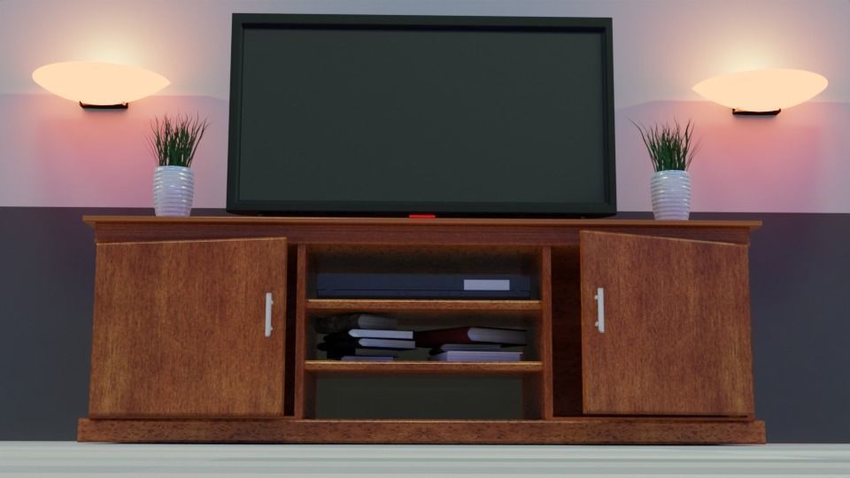 TV table Low-poly 3D model_31