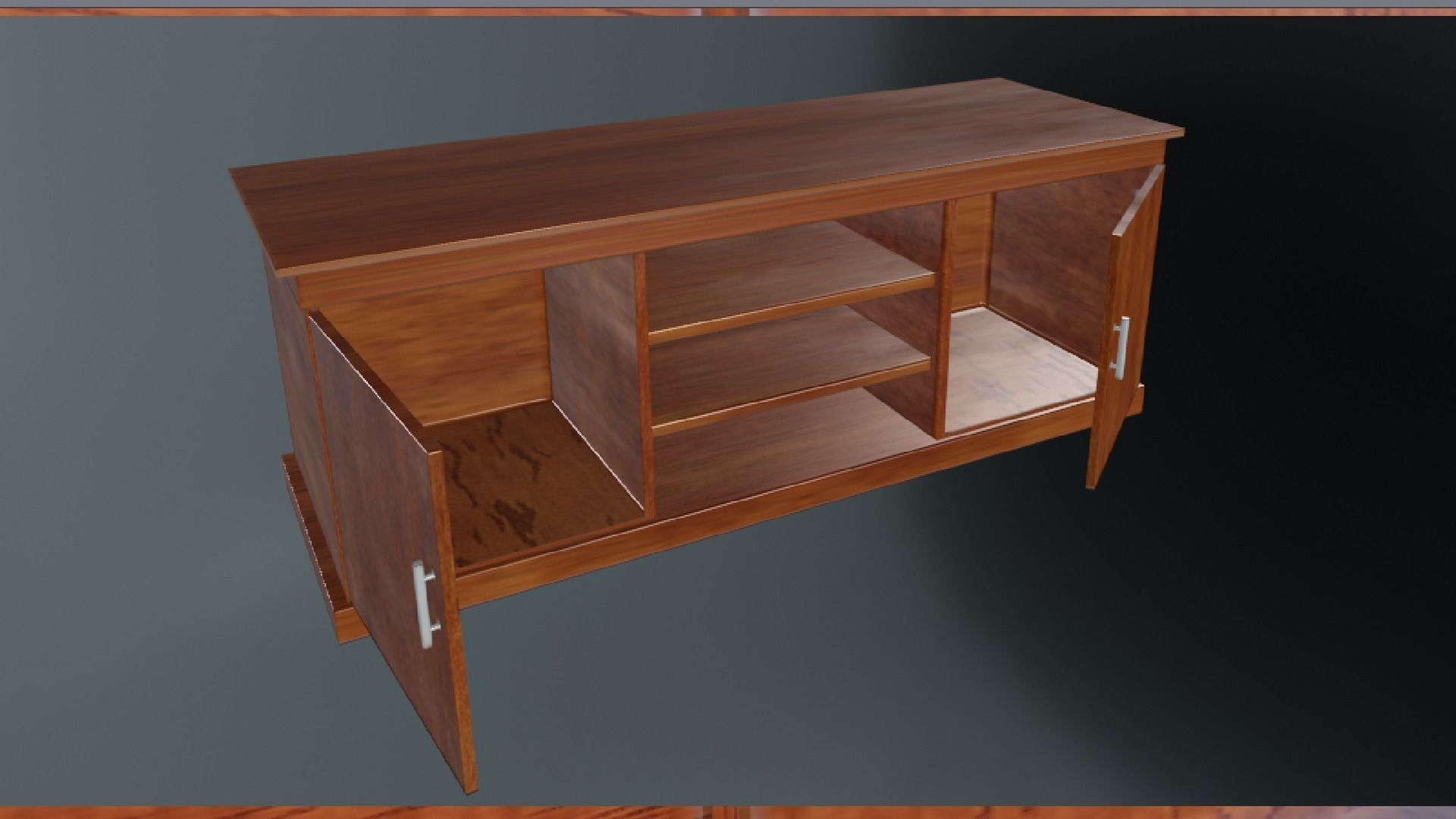 TV table Low-poly 3D model_9