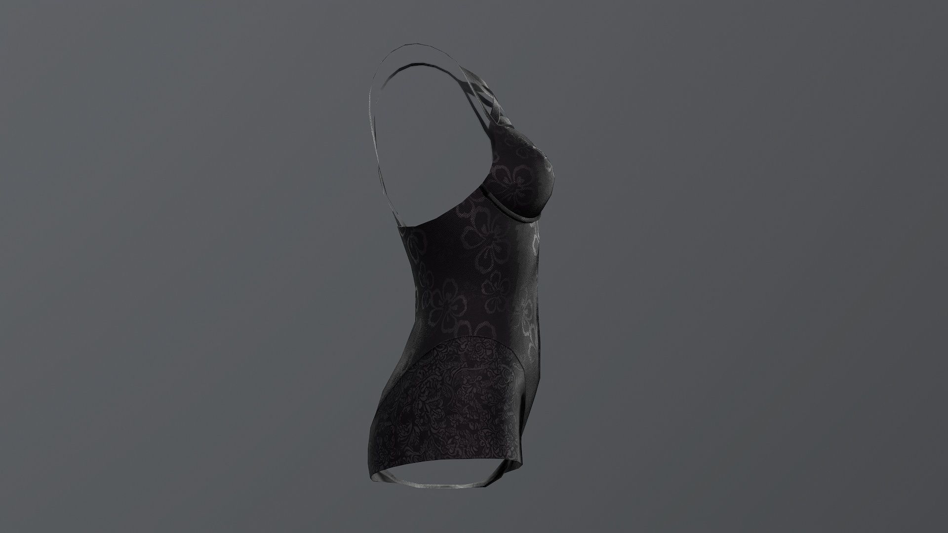 Lowpoly Swimsuit gothic outfit compatible for Daz Genesis 8  Low-poly 3D model_6