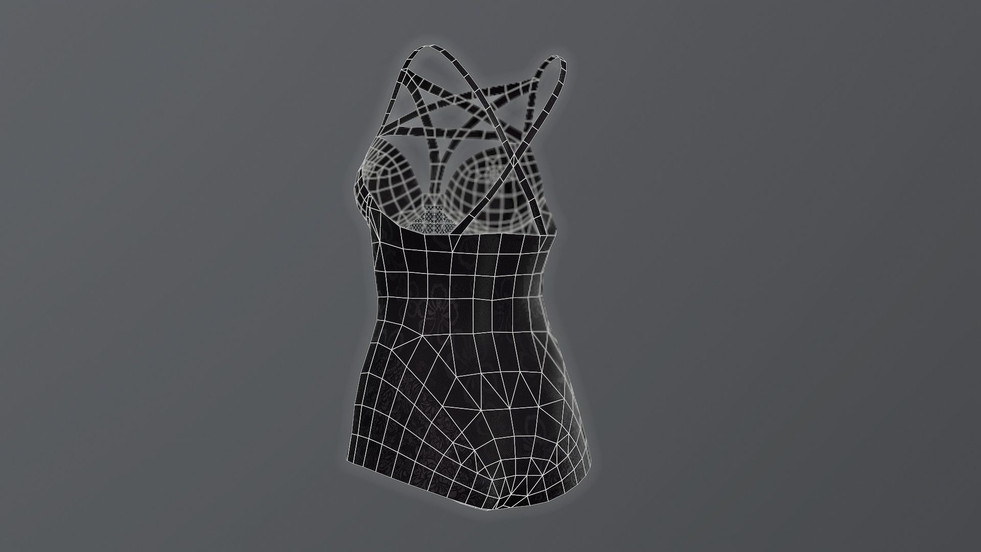 Lowpoly Swimsuit gothic outfit compatible for Daz Genesis 8  Low-poly 3D model_12