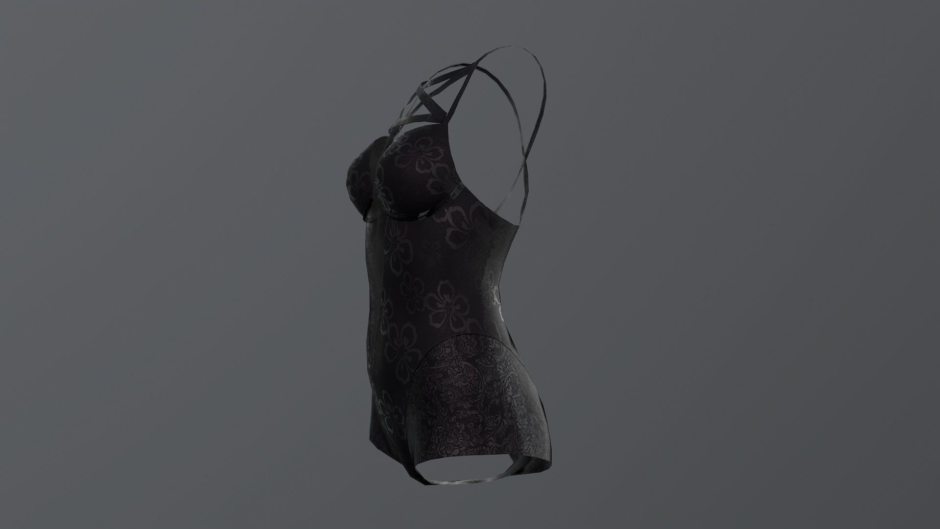 Lowpoly Swimsuit gothic outfit compatible for Daz Genesis 8  Low-poly 3D model_8