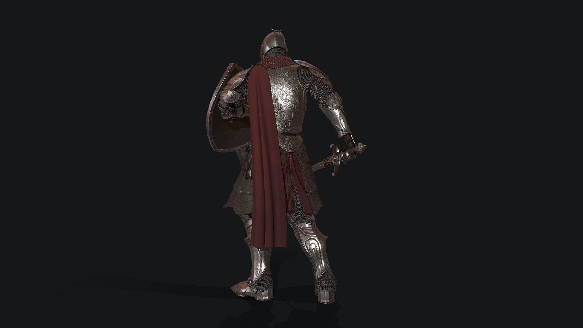 KnightShield Low-poly 3D model_10