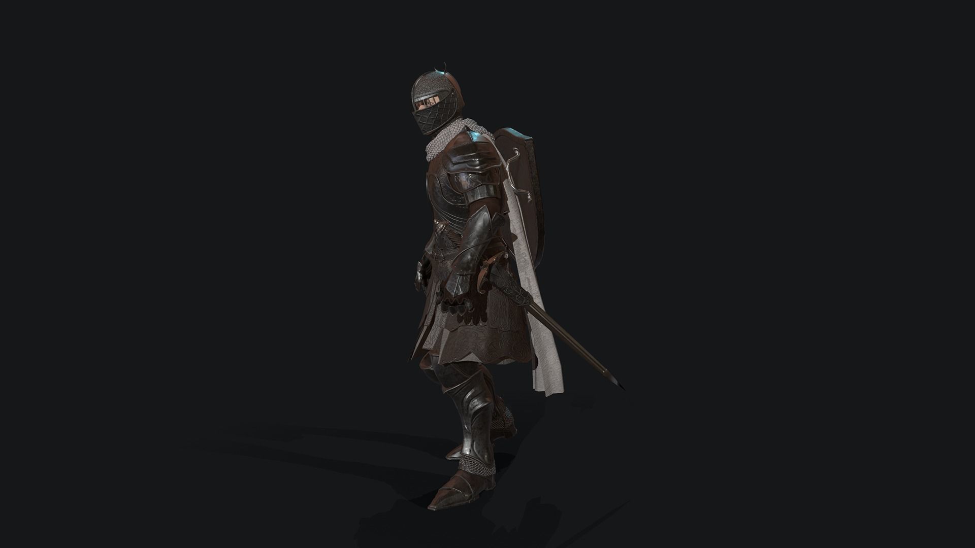 KnightShield Low-poly 3D model_12