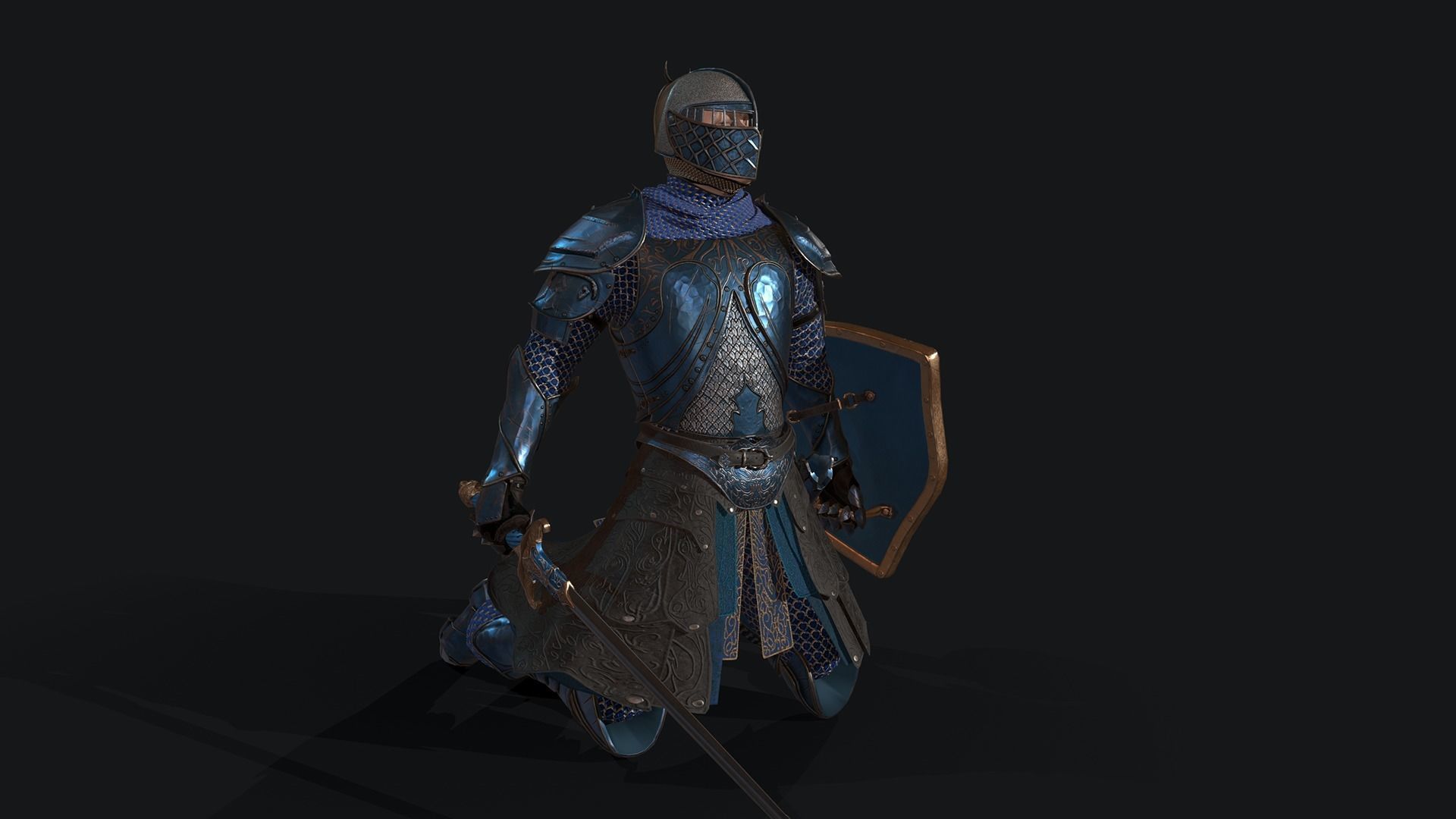 KnightShield Low-poly 3D model_4