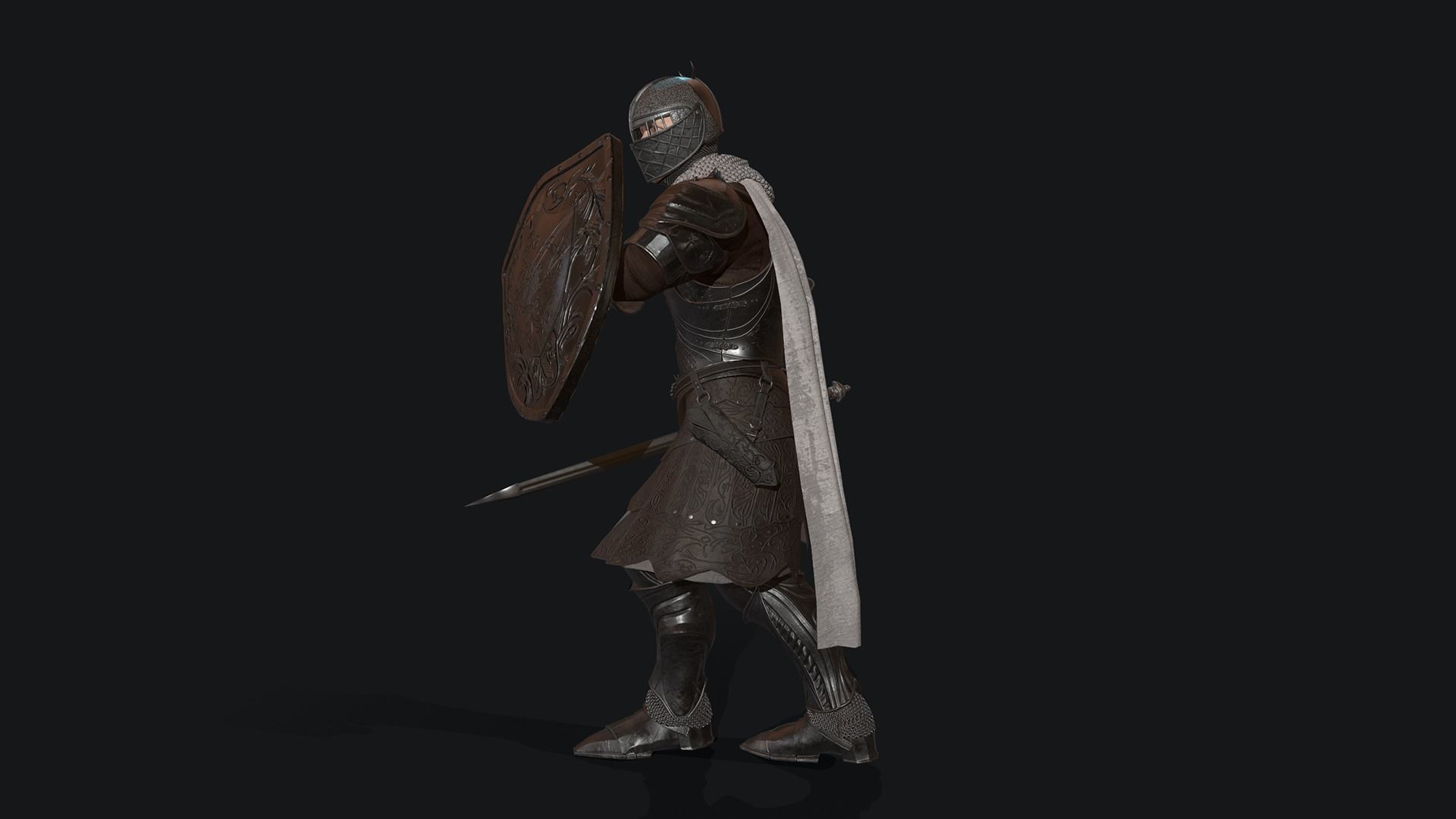 KnightShield Low-poly 3D model_13