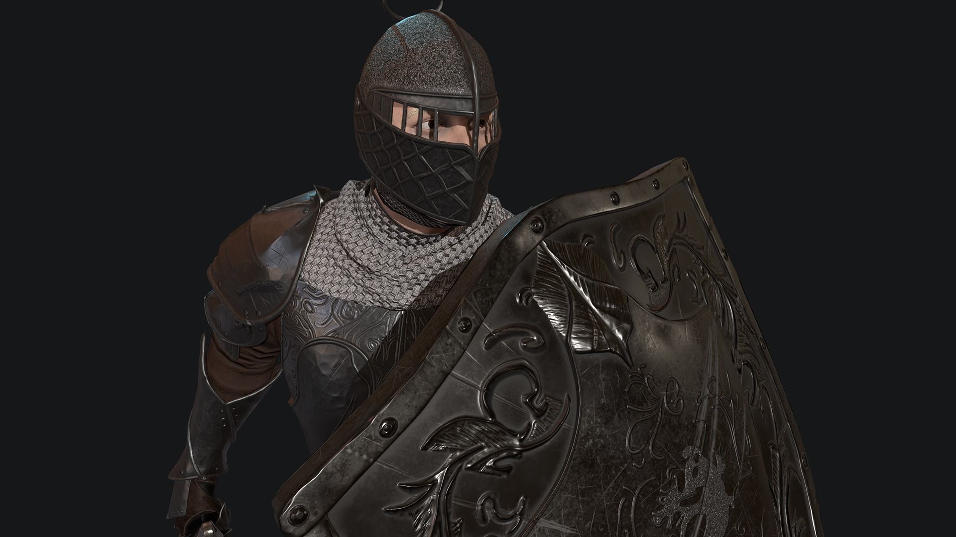 KnightShield Low-poly 3D model_14