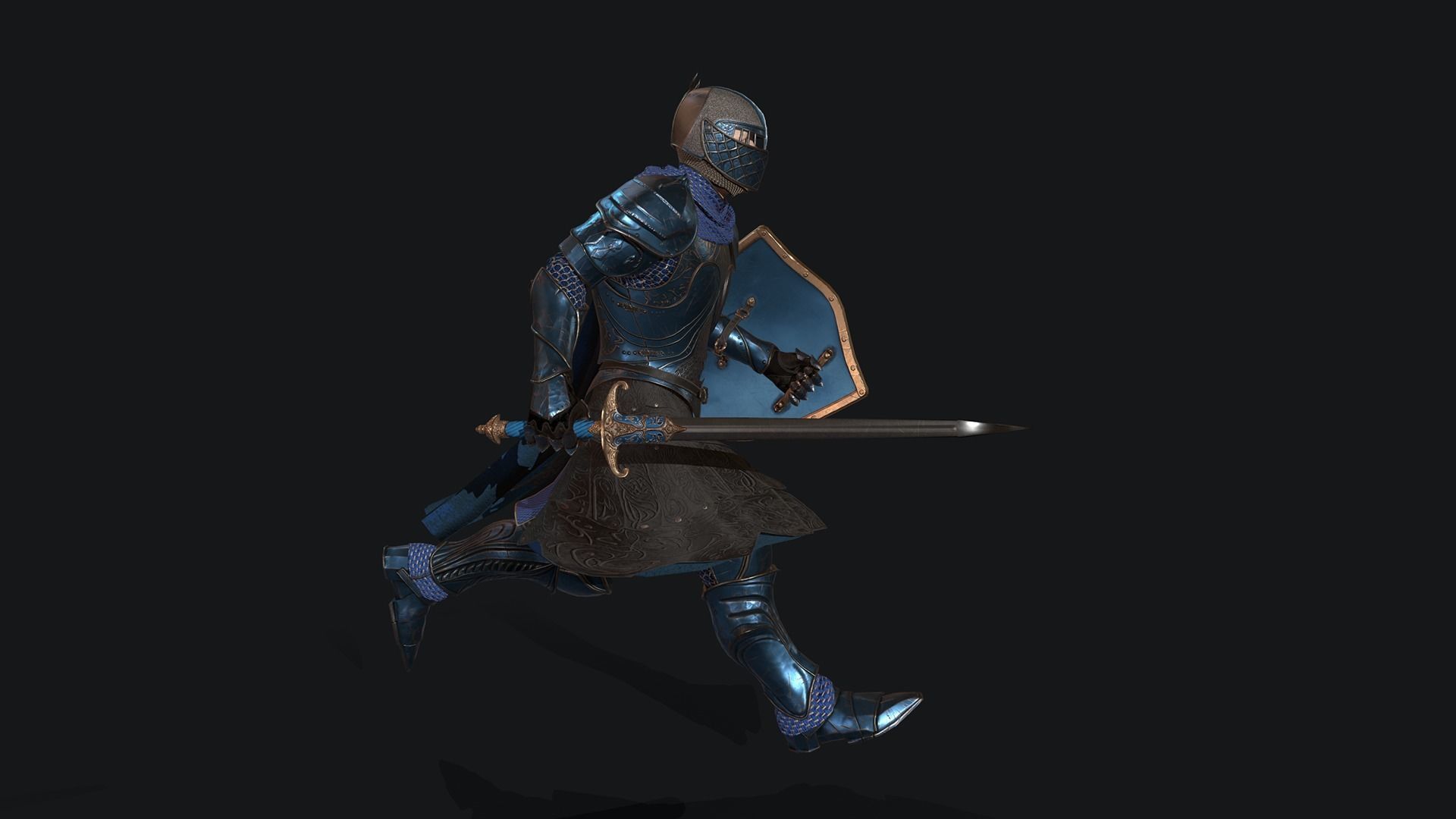 KnightShield Low-poly 3D model_15