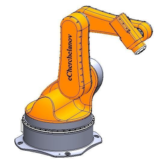 5 axis industrial robot 3D model_1