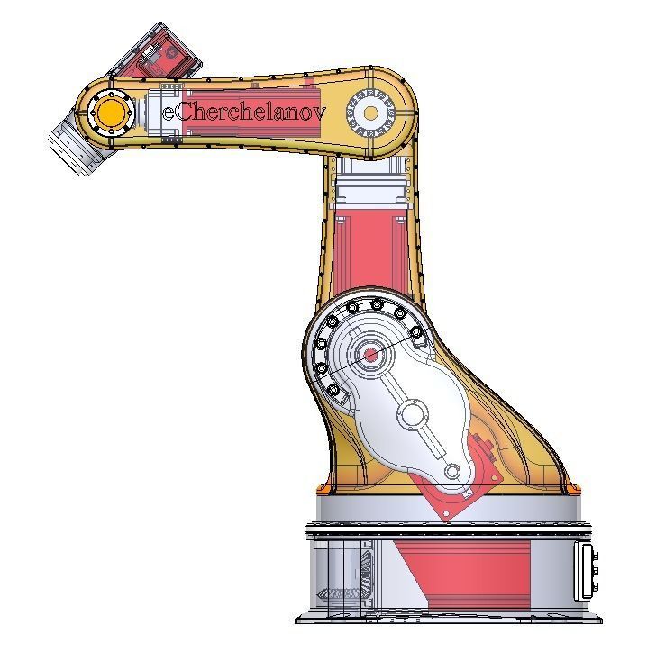 5 axis industrial robot 3D model_4