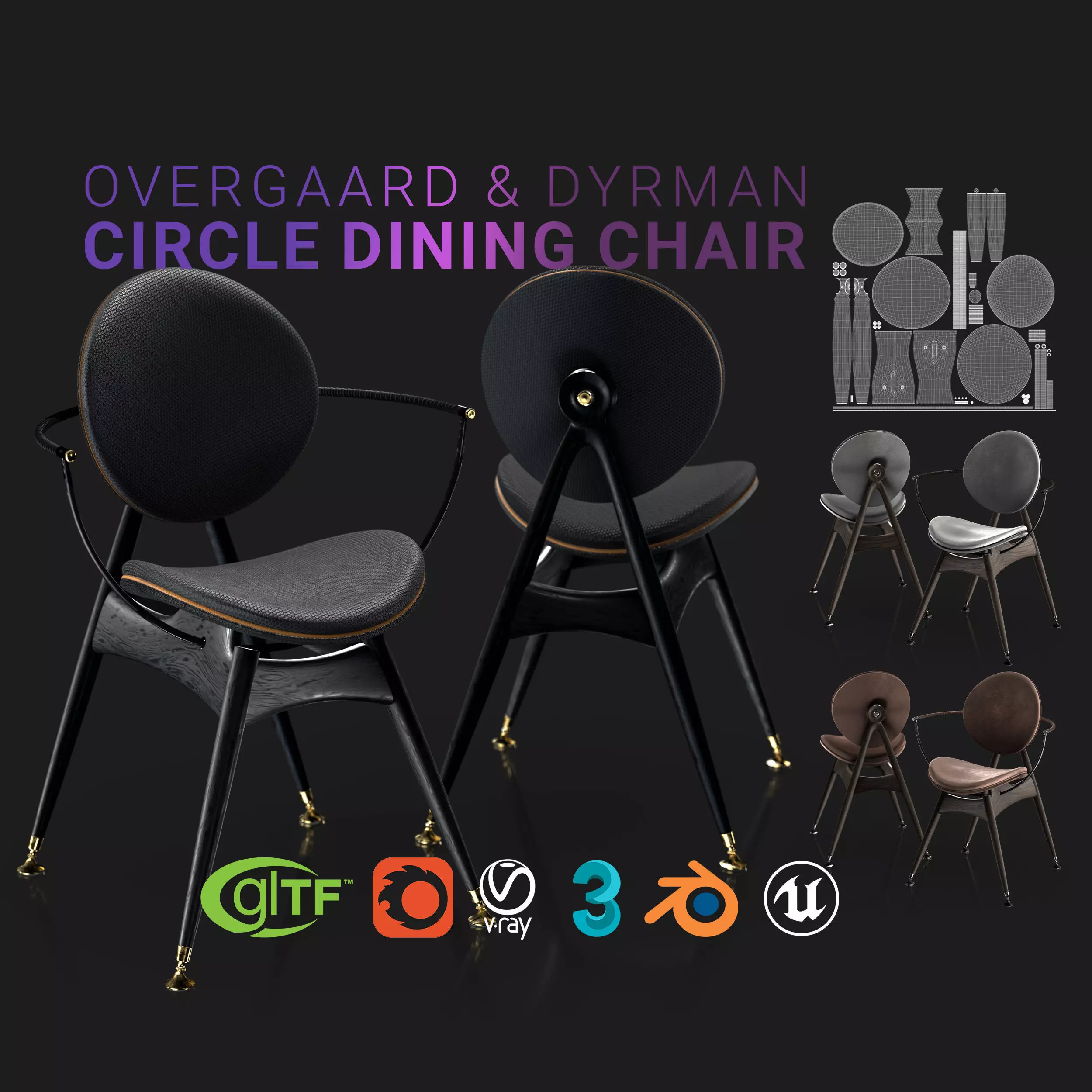 Overgaard and Dyrman Circle Dining Chair 3D model_0
