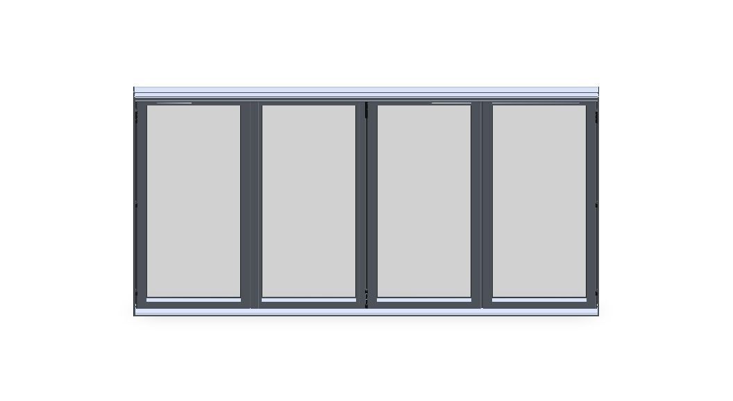 Aluminium Bifold Door 4 Panels 3D model_13
