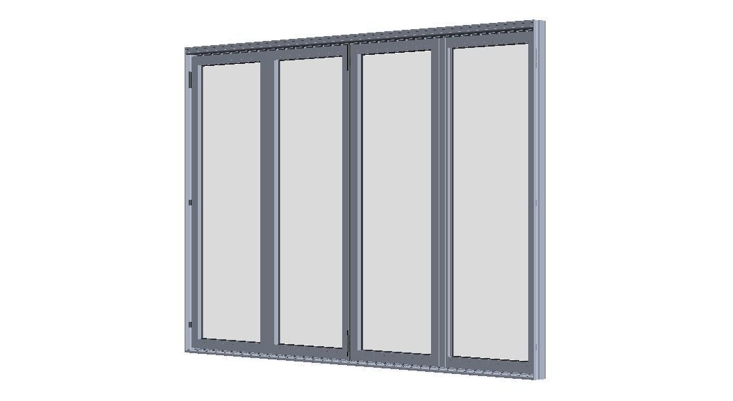 Aluminium Bifold Door 4 Panels 3D model_37