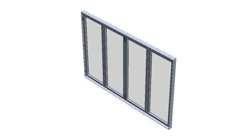 Aluminium Bifold Door 4 Panels 3D model_29