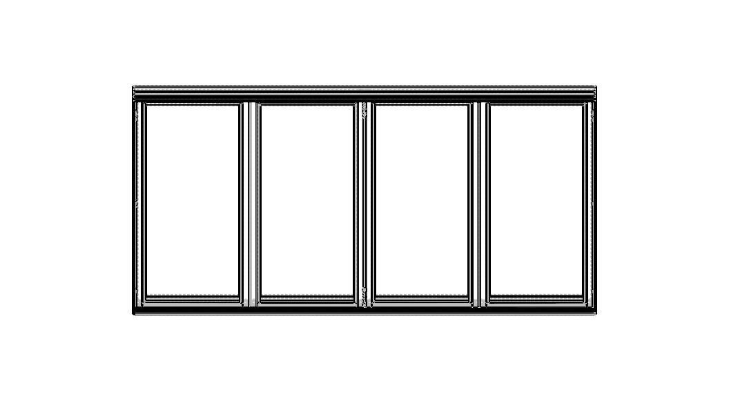Aluminium Bifold Door 4 Panels 3D model_11