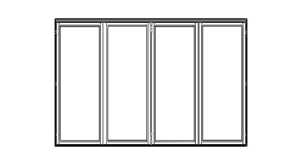 Aluminium Bifold Door 4 Panels 3D model_6