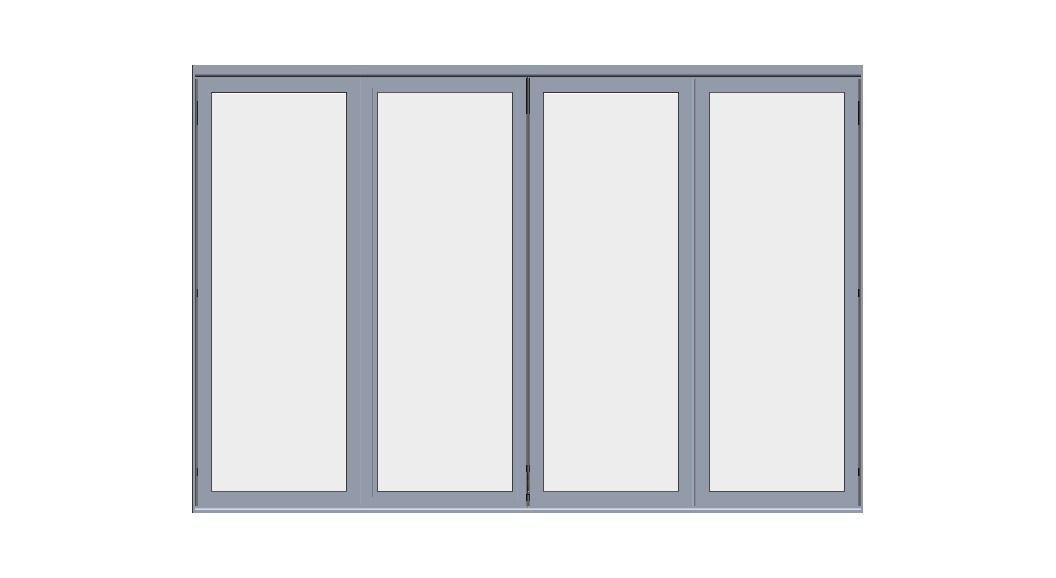 Aluminium Bifold Door 4 Panels 3D model_9