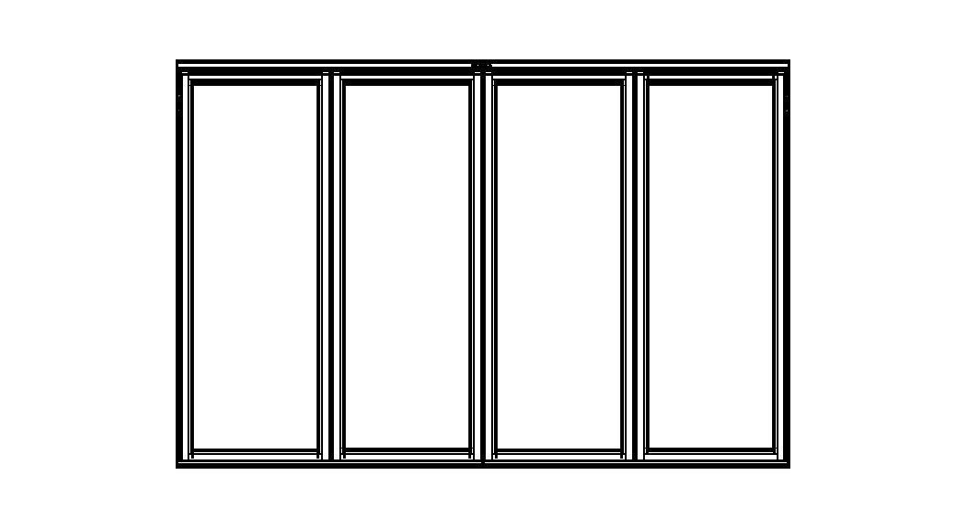 Aluminium Bifold Door 4 Panels 3D model_8