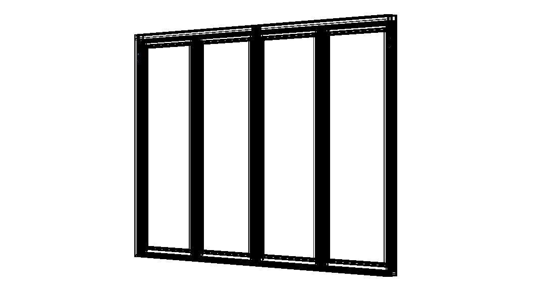 Aluminium Bifold Door 4 Panels 3D model_36