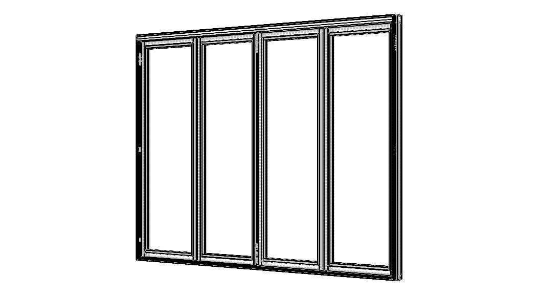 Aluminium Bifold Door 4 Panels 3D model_35
