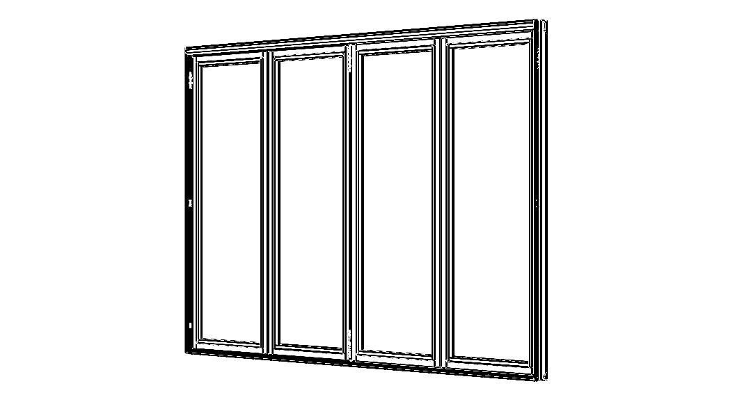 Aluminium Bifold Door 4 Panels 3D model_34