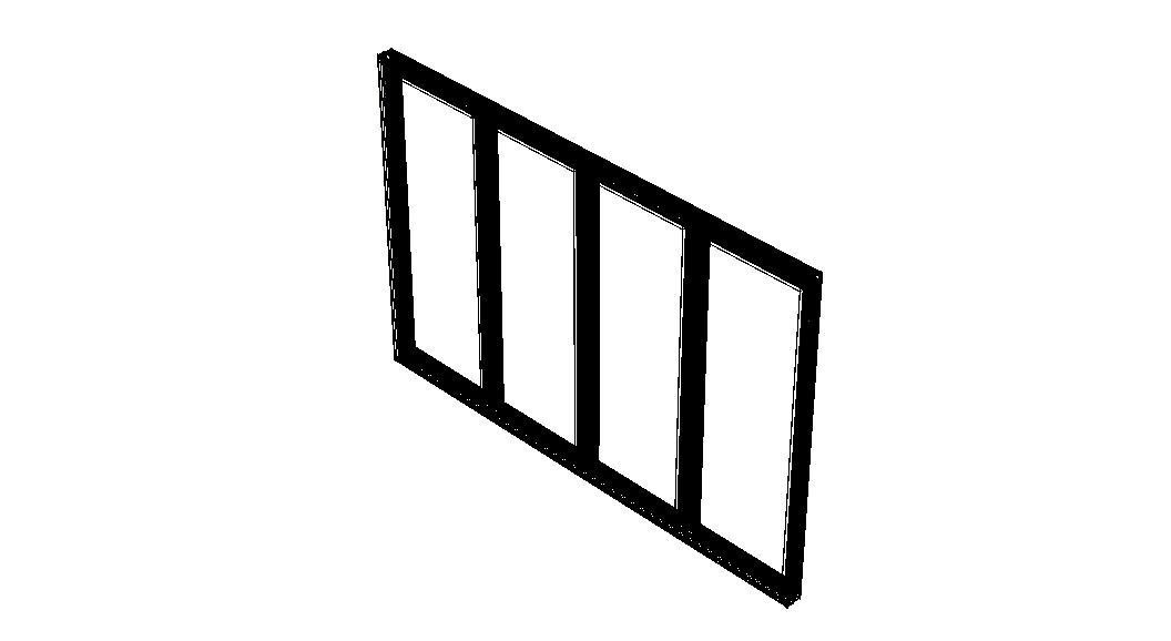 Aluminium Bifold Door 4 Panels 3D model_28