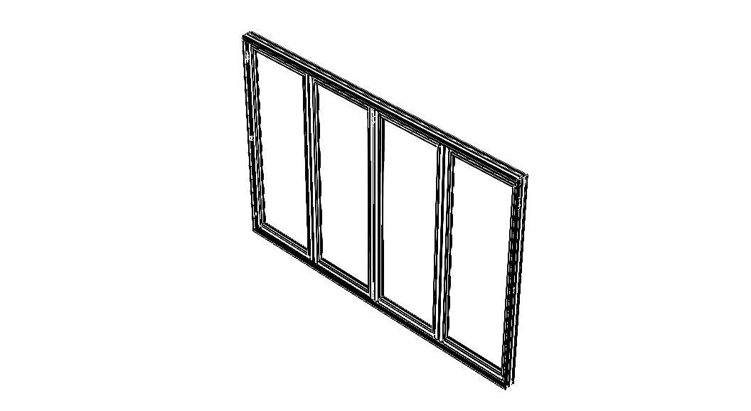 Aluminium Bifold Door 4 Panels 3D model_26