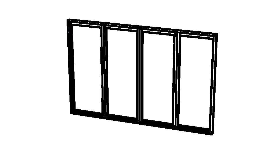 Aluminium Bifold Door 4 Panels 3D model_4