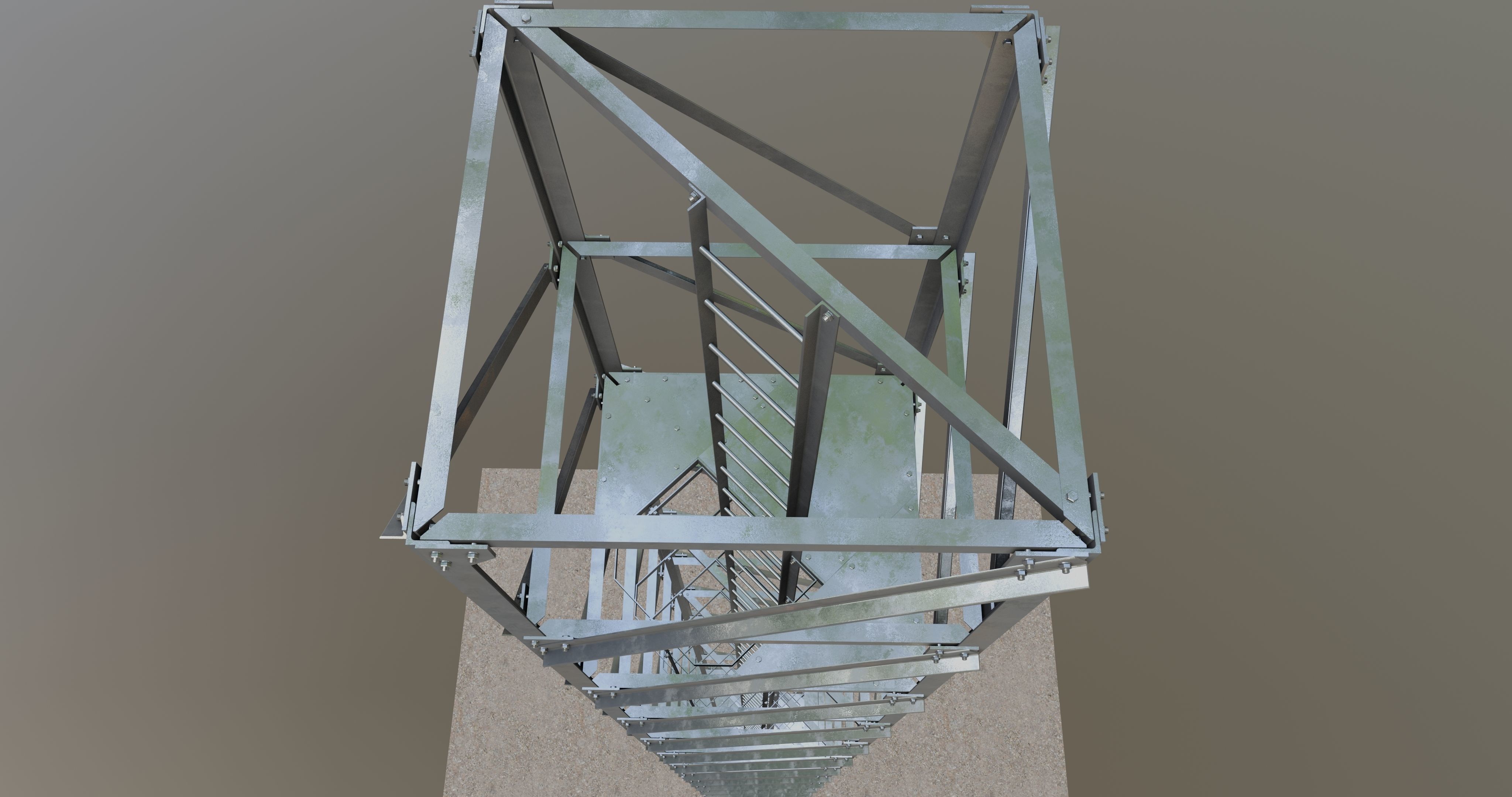 16 Meter Steel Lattice Tower 3D model_8