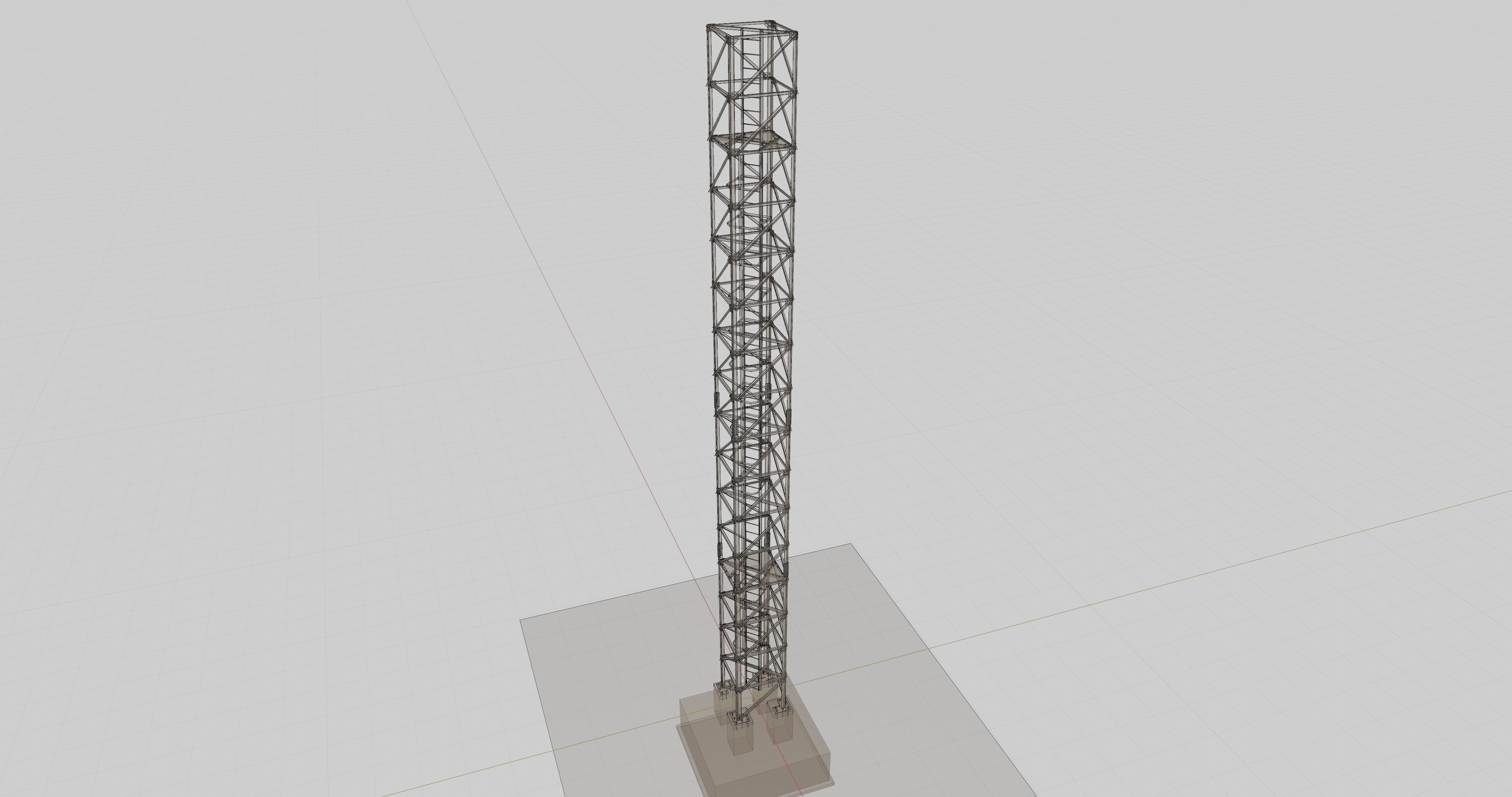 16 Meter Steel Lattice Tower 3D model_13