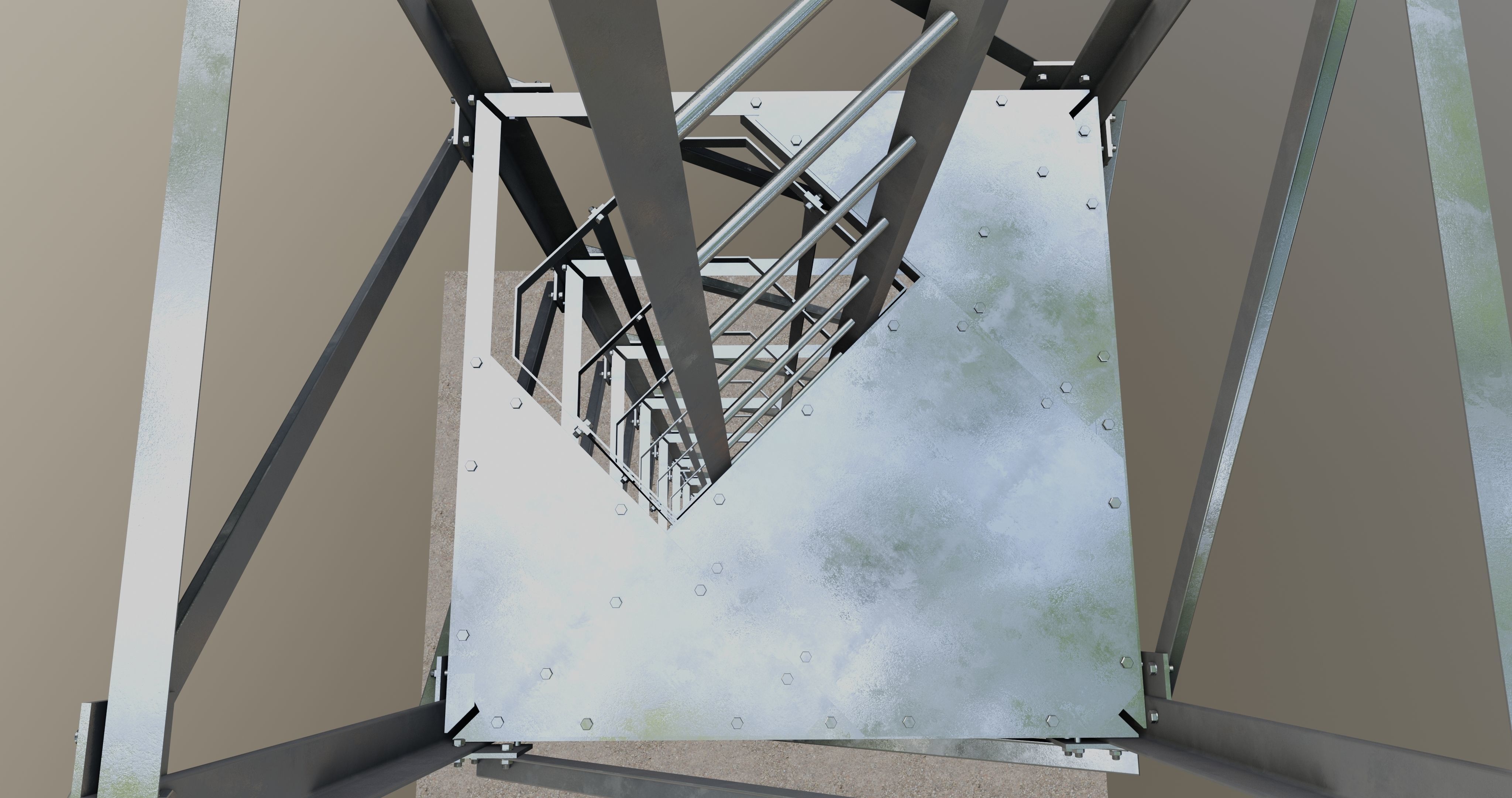 16 Meter Steel Lattice Tower 3D model_9