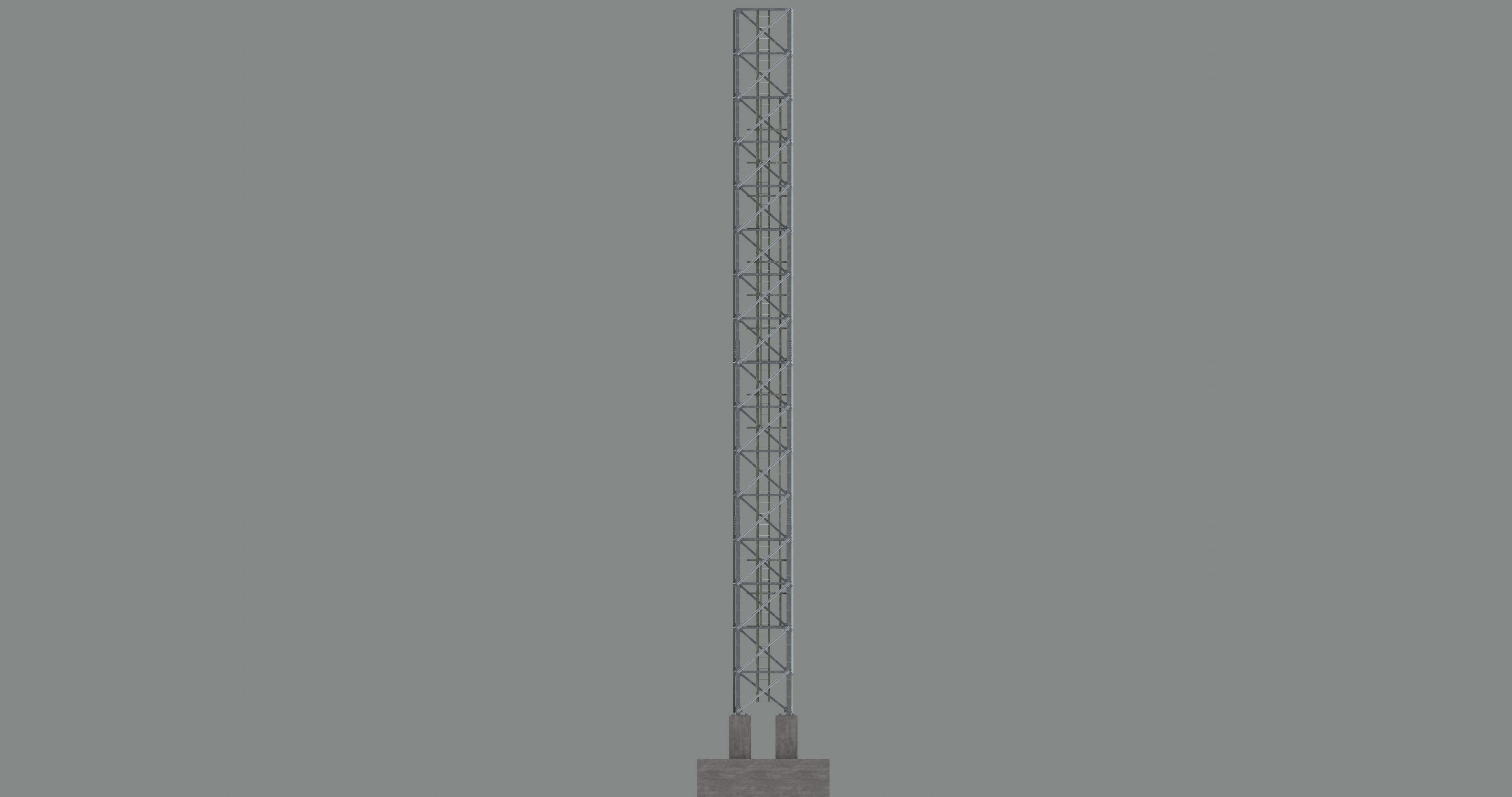 16 Meter Steel Lattice Tower 3D model_21