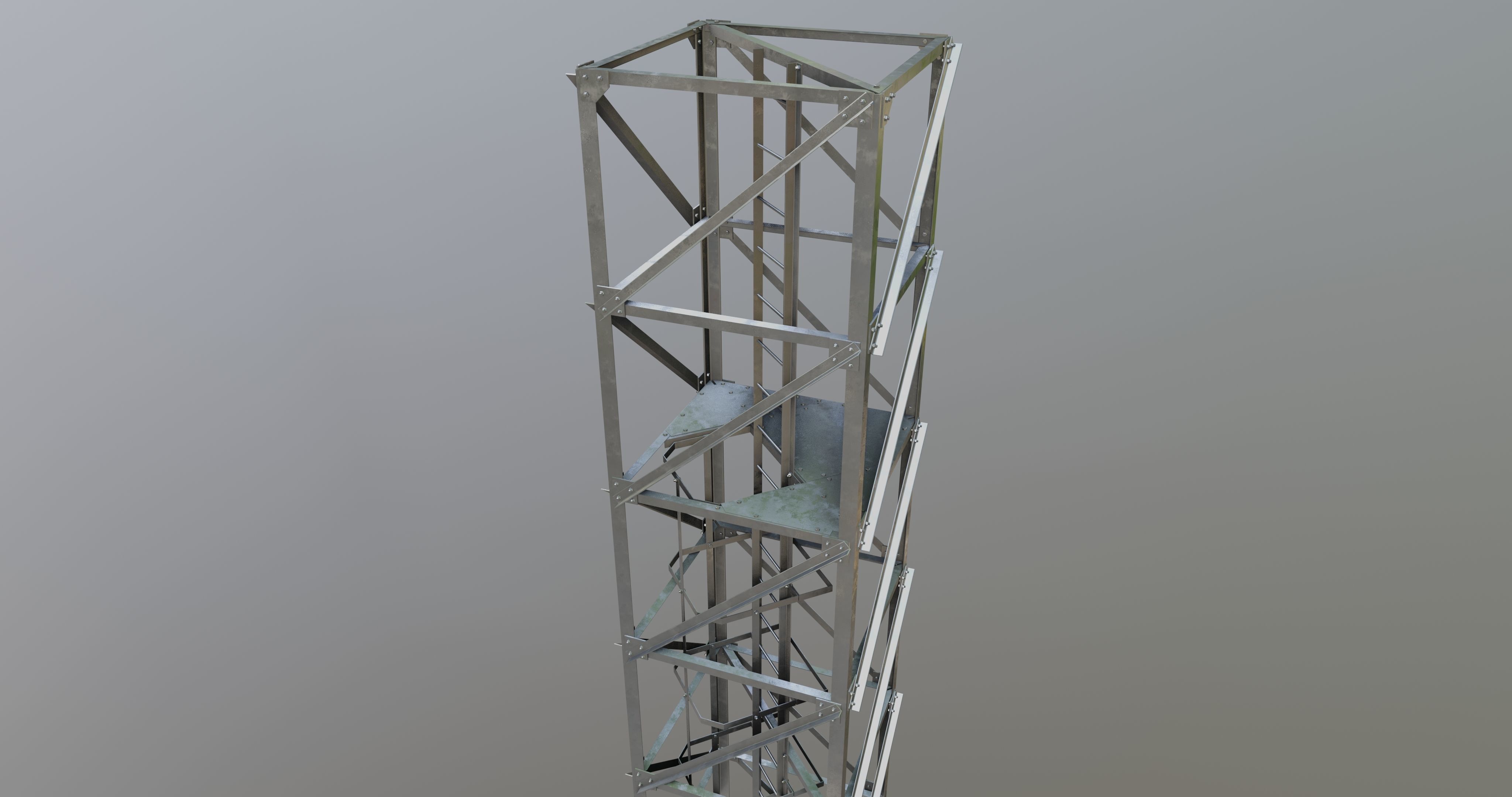 16 Meter Steel Lattice Tower 3D model_6