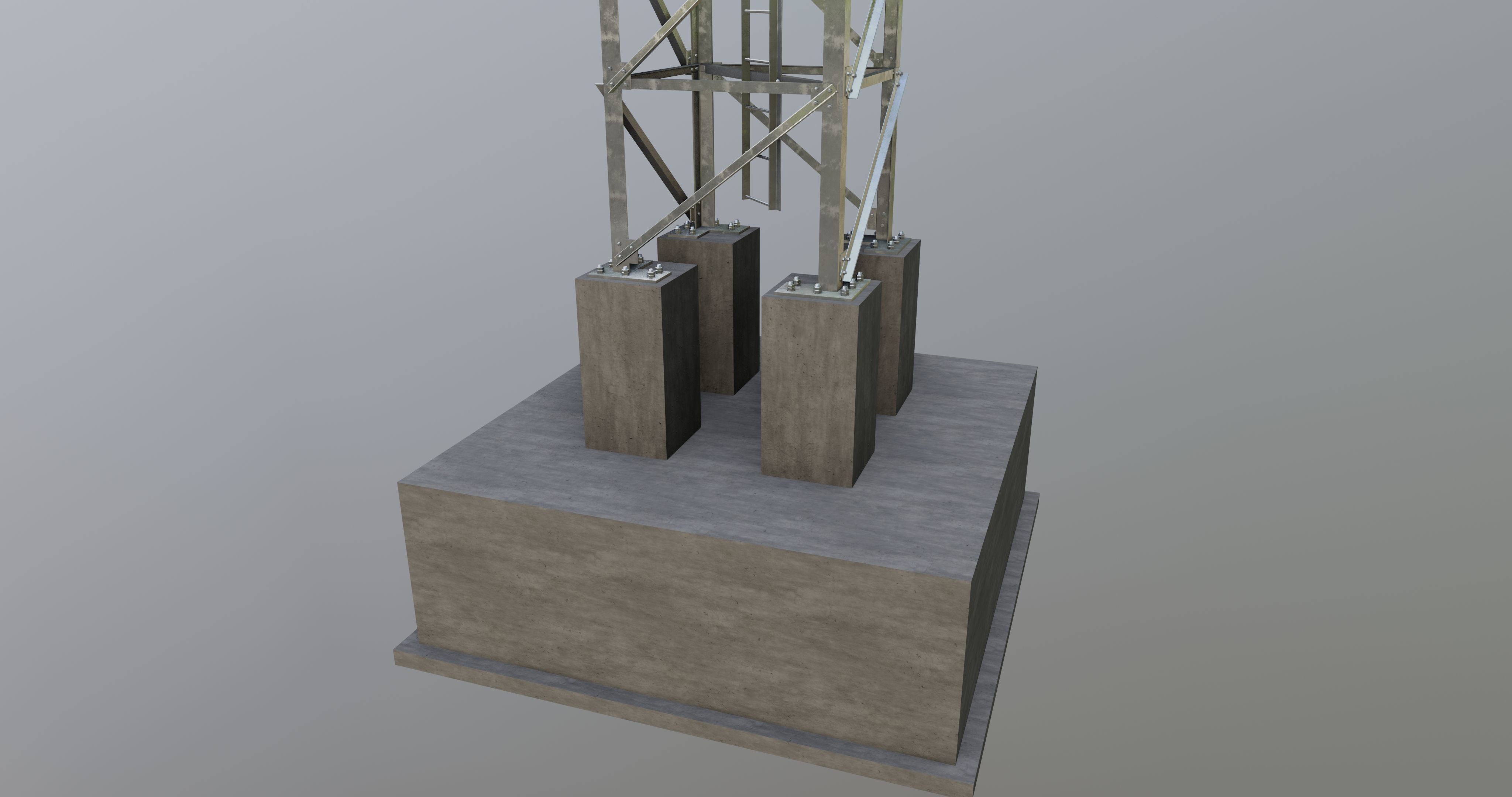 16 Meter Steel Lattice Tower 3D model_12
