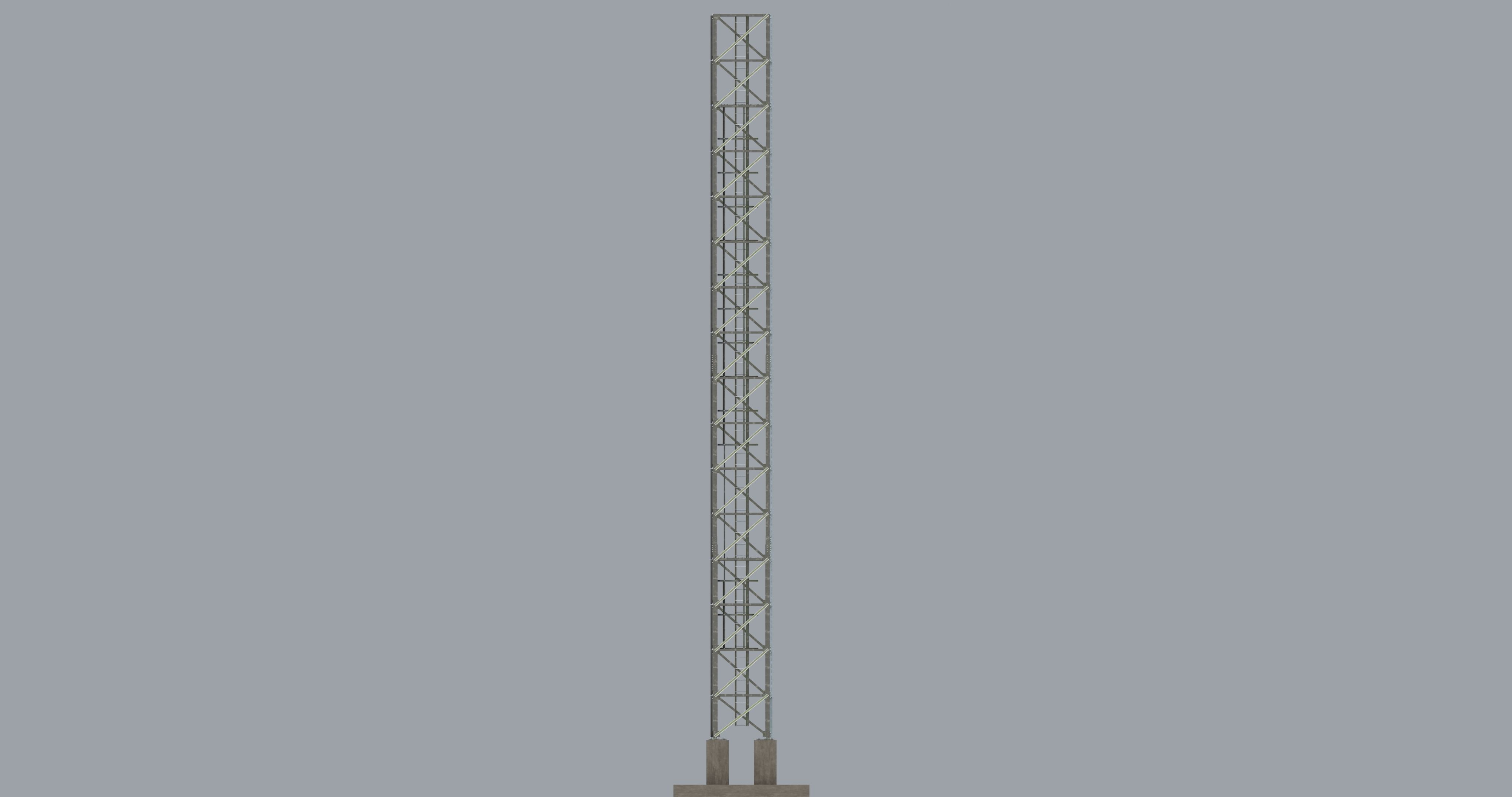 16 Meter Steel Lattice Tower 3D model_23